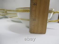 Limoges France WM Guerin & Co Antique Gold Trim 10 Cups and 10 Saucers