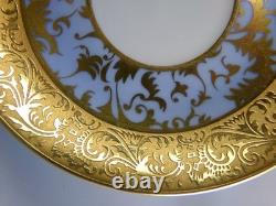 Limoges G. Dumas Cup & Saucer. Demitasse. Footed / Pedestal. Gold & Blue. Vintage