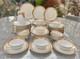 Limoges Gold Encrusted Tea Service For 10 By Lanternier, 41 Pcs
