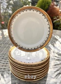 Limoges Gold Encrusted Tea Service for 10 by Lanternier, 41 pcs