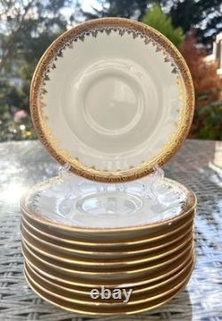 Limoges Gold Encrusted Tea Service for 10 by Lanternier, 41 pcs