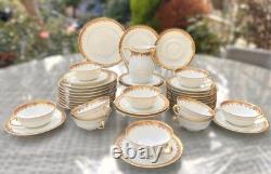 Limoges Gold Encrusted Tea Service for 10 by Lanternier, 41 pcs