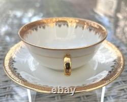 Limoges Gold Encrusted Tea Service for 10 by Lanternier, 41 pcs