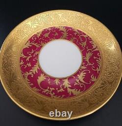 Limoges Hand Painted Gold Encrusted Tea Cup Saucer Set