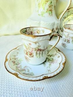 Limoges Haviland Coffee Pot Cups Saucers Antique