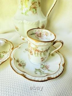 Limoges Haviland Coffee Pot Cups Saucers Antique