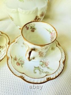 Limoges Haviland Coffee Pot Cups Saucers Antique