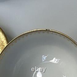 Limoges JPL Tea Cups & Saucers Cobalt Blue Fleur de Lis Gold France Pouyat 5