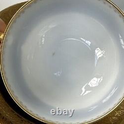 Limoges JPL Tea Cups & Saucers Cobalt Blue Fleur de Lis Gold France Pouyat 5