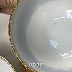 Limoges JPL Tea Cups & Saucers Cobalt Blue Fleur de Lis Gold France Pouyat 5