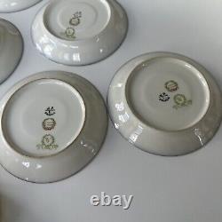 Limoges JPL Tea Cups & Saucers Cobalt Blue Fleur de Lis Gold France Pouyat 5