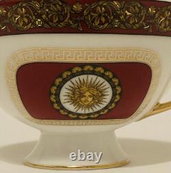 Limoges Medusa Greek Key Gold Red Teapot Cups Saucers Coffee Tea 17 Pieces Set