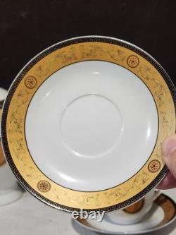 Limoges Medusa Greek Key Gold Teapot Cups Saucers Coffee Tea 12 Pieces Set
