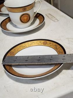 Limoges Medusa Greek Key Gold Teapot Cups Saucers Coffee Tea 12 Pieces Set