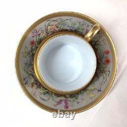 Limoges Royale Fleurs des Champs Cup Saucer ANCIENNE MANUFACTTURE Gold