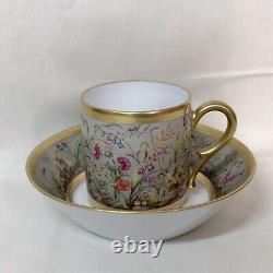 Limoges Royale Fleurs des Champs Cup Saucer ANCIENNE MANUFACTTURE Gold