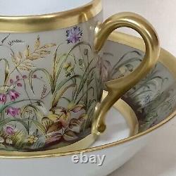 Limoges Royale Fleurs des Champs Cup Saucer ANCIENNE MANUFACTTURE Gold