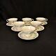 Limoges Theo Haviland Ny 6 Cups & 6 Saucers 1936-1956 Clinton Blue Garland Gold