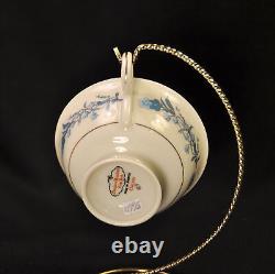 Limoges Theo Haviland NY 6 Cups & 6 Saucers 1936-1956 Clinton Blue Garland Gold