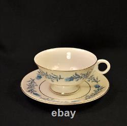 Limoges Theo Haviland NY 6 Cups & 6 Saucers Clinton Blue Garland Gold 1936-1956