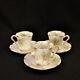 Limoges Theodore Haviland 3 Cups & Saucers Demi Chocolate Pink Withgold 1903-1925