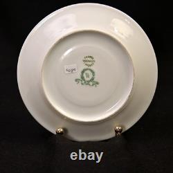 Limoges Vignaud 4 Cups & Saucers The Meuse Red Yellow Blue Gold 1911-1920