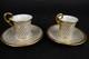 Limoges Cup And Saucers Well Painted Heavy Gilded Lovely Vintage Marked France