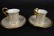 Limoges Cup And Saucers Well Painted Heavy Gilded Lovely Vintage Marked France