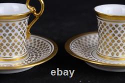Limoges cup and saucers well painted heavy gilded lovely vintage marked France