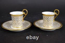 Limoges cup and saucers well painted heavy gilded lovely vintage marked France