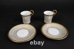 Limoges cup and saucers well painted heavy gilded lovely vintage marked France