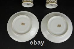 Limoges cup and saucers well painted heavy gilded lovely vintage marked France