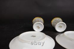 Limoges cup and saucers well painted heavy gilded lovely vintage marked France