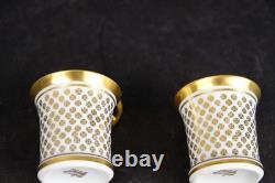 Limoges cup and saucers well painted heavy gilded lovely vintage marked France