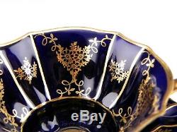 Lindner Kueps Bavaria ECHT KOBALT COBALT BLUE GOLD DEMITASSE CUPS & SAUCERS Set