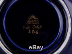 Lindner Kueps Bavaria ECHT KOBALT COBALT BLUE GOLD DEMITASSE CUPS & SAUCERS Set