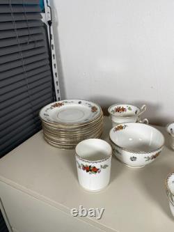 Locarno Fine Bone China Tea Coffee Set Plates Cups Saucers England Floral Gold
