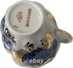 Lomonosov Golden Garden Cup & Saucer & Bred Plate Made In USSR Tea Coffee
