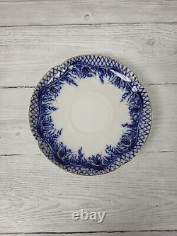 Lomonosov Russian Imperial Porcelain Blue, White & Gold Cup, Lid & Saucer. PW