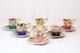 Lot Of Six Vintage Bavaria Gold Encrusted Demitasse Cup & Saucer Sets, Romantic
