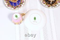 Lot Of six Vintage Bavaria Gold Encrusted Demitasse Cup & Saucer Sets, Romantic