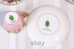Lot Of six Vintage Bavaria Gold Encrusted Demitasse Cup & Saucer Sets, Romantic