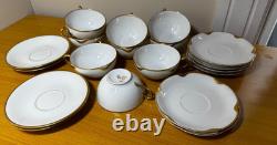 Lot of 10 Limoges France Tea Cups & Saucers Elite Works + Haviland Gold Trim
