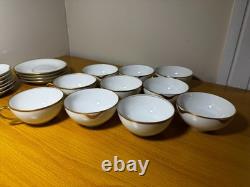 Lot of 10 Limoges France Tea Cups & Saucers Elite Works + Haviland Gold Trim