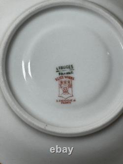 Lot of 10 Limoges France Tea Cups & Saucers Elite Works + Haviland Gold Trim