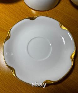 Lot of 10 Limoges France Tea Cups & Saucers Elite Works + Haviland Gold Trim