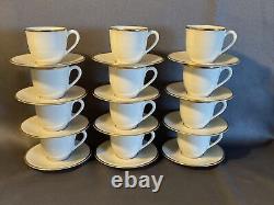 Lot of 12 LENOX MANSFIELD DEMITASSE CUPS & SAUCERS BONE CHINA GOLD RIM