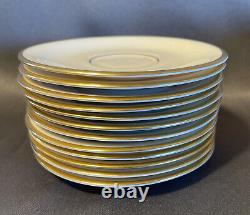 Lot of 12 LENOX MANSFIELD DEMITASSE CUPS & SAUCERS BONE CHINA GOLD RIM