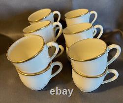 Lot of 12 LENOX MANSFIELD DEMITASSE CUPS & SAUCERS BONE CHINA GOLD RIM