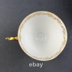 Lot of 5 Antique Limoges France Gold Floral Pedestal Demitasse Cup & Saucer Sets